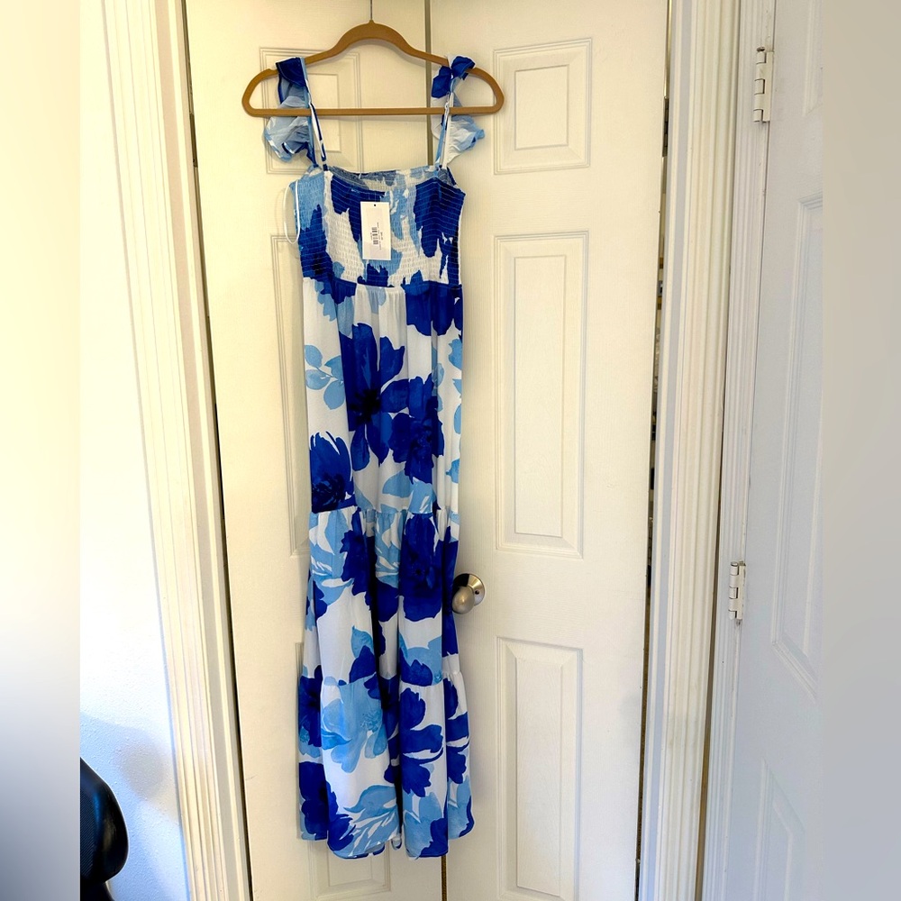 Gorgeous blue and white maxi dress never worn with tags!